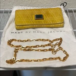 Yellow Marc Jacobs wallet wristlet